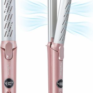TOP4EVER Pro 2-in-1 Airflow Styler: Curling Wand & Flat Iron Hair Straightener